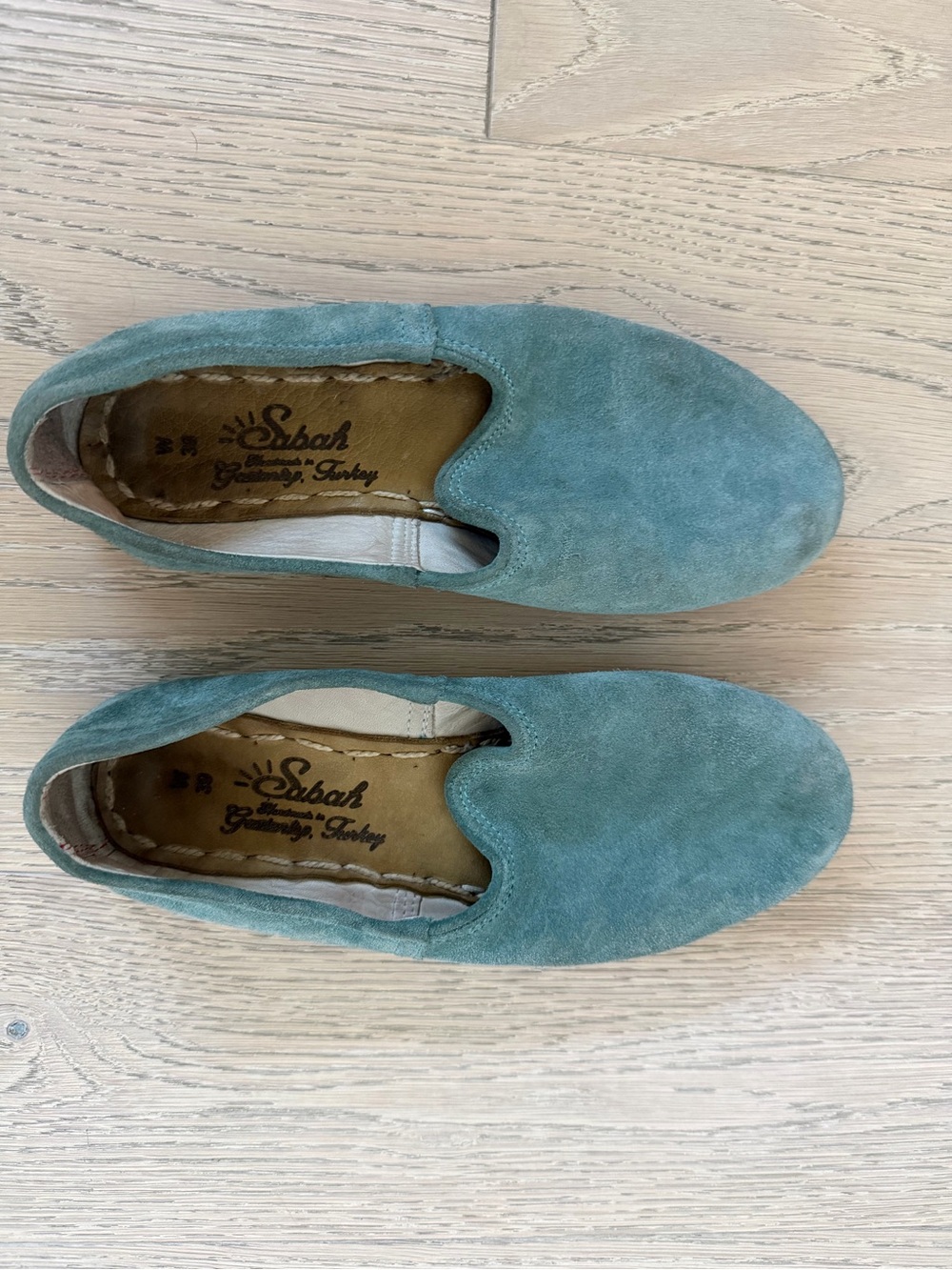 Sabah Suede Slip-On Loafers in Light Teal